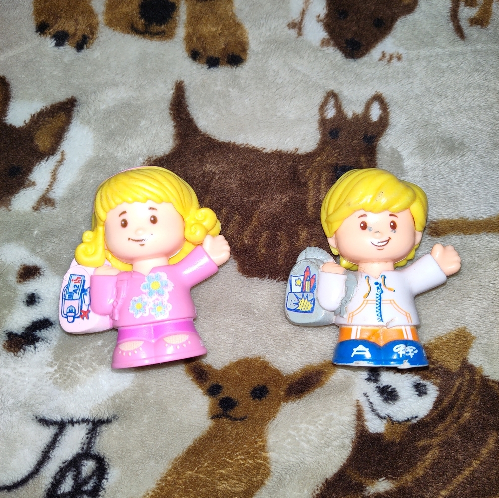 Fisher-Price Little People Kids with Backpacks – Figure Lot of 2